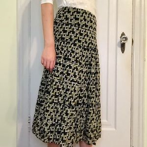 Max Studio Tiered Midi Skirt Geometric